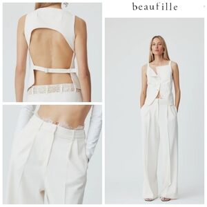 Beaufille Innes Vest + Celeste Lace Trim Trouser Set XS 2